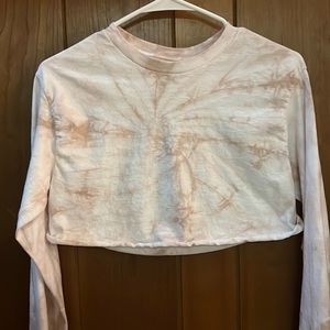 Tan tie dye crop top